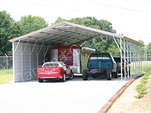 Vertical Roof Style Carport with One Side CLosed